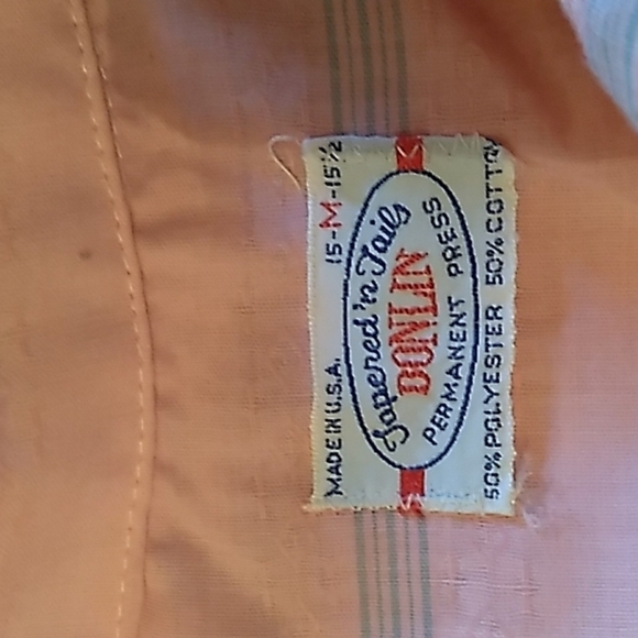 Mens vintage pink made in USA 🇺🇸 button down shirt 👕 size 15.5 - Picture 3 of 3